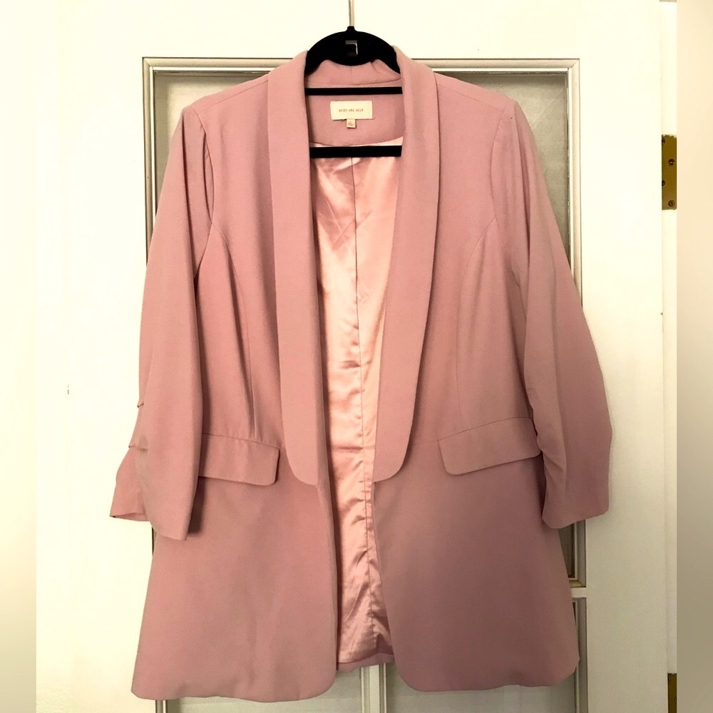 Skies are blue pink blazer